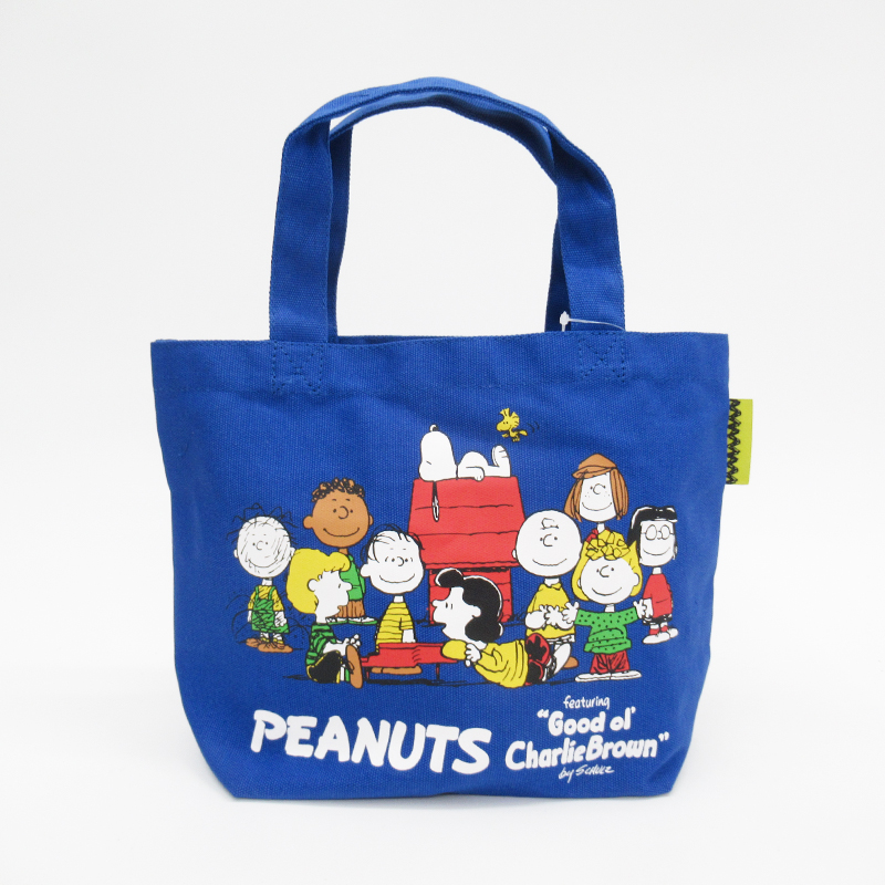 PEANUTS カラーマチ付バッグ フレンズBL